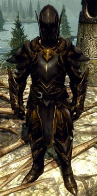 Armor Ebony Gold HD Male,    The Elder Scrolls 5: Skyrim
