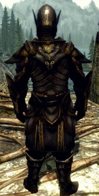 Armor Ebony Gold HD Male,    The Elder Scrolls 5: Skyrim